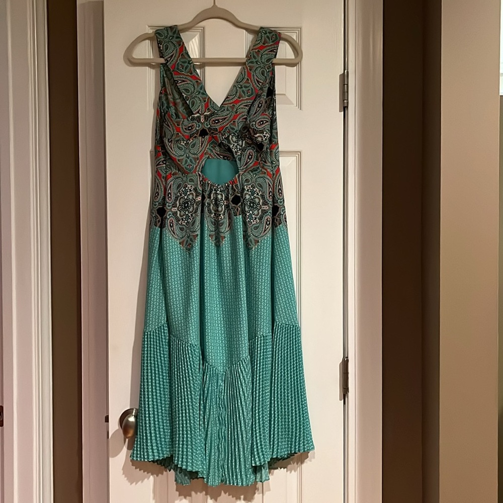 Anthropologie Maeve Canyon Creek Turquoise Dress Petite 6 - Picture 6 of 7